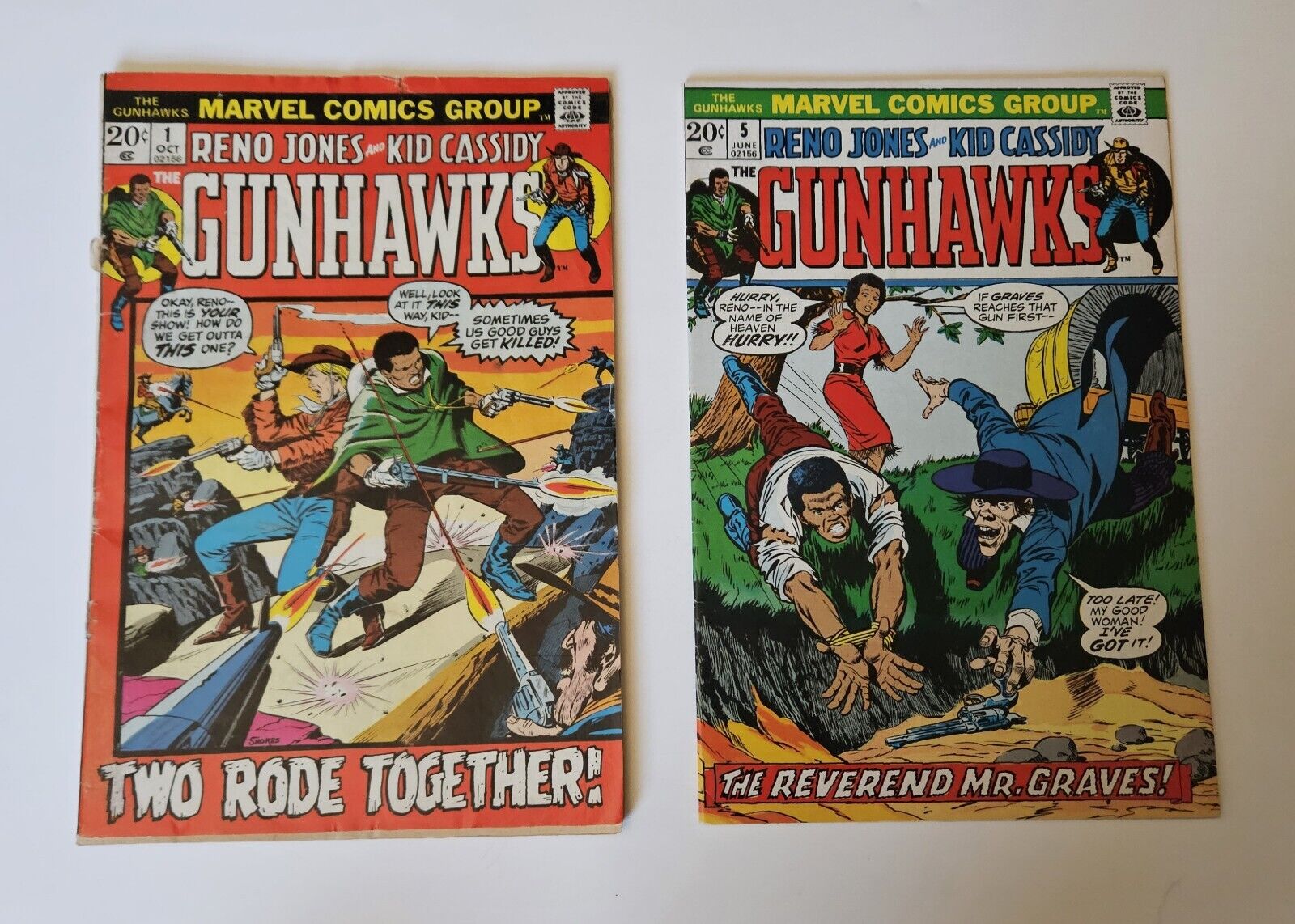 Gunhawks, #1,#5, Marvel, 1972-73