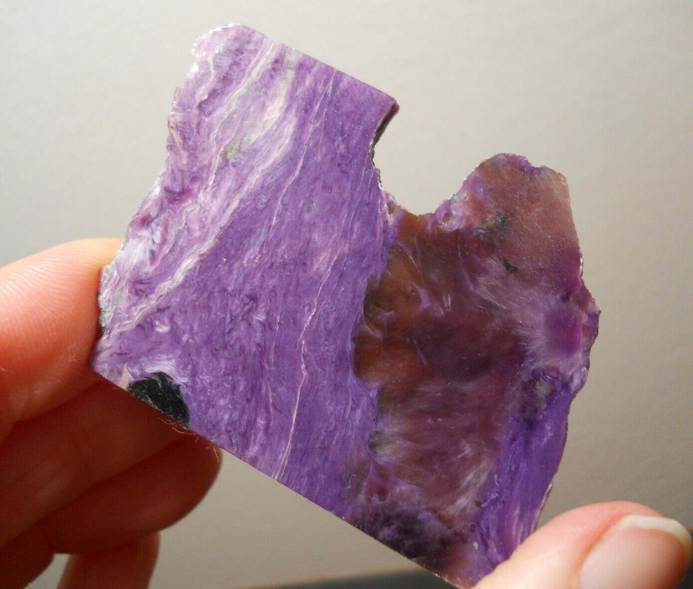 Charoite Polished Rough Slab Crystal Specimen Russia 64mm 43g