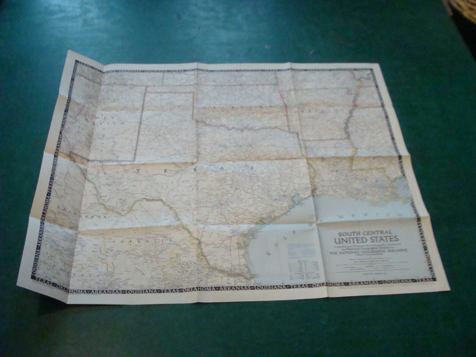 Original NATIONAL GEOGRAPHIC MAP:  1947 SOUTH CENTRAL UNITED STATES 24 x 29 1/2\