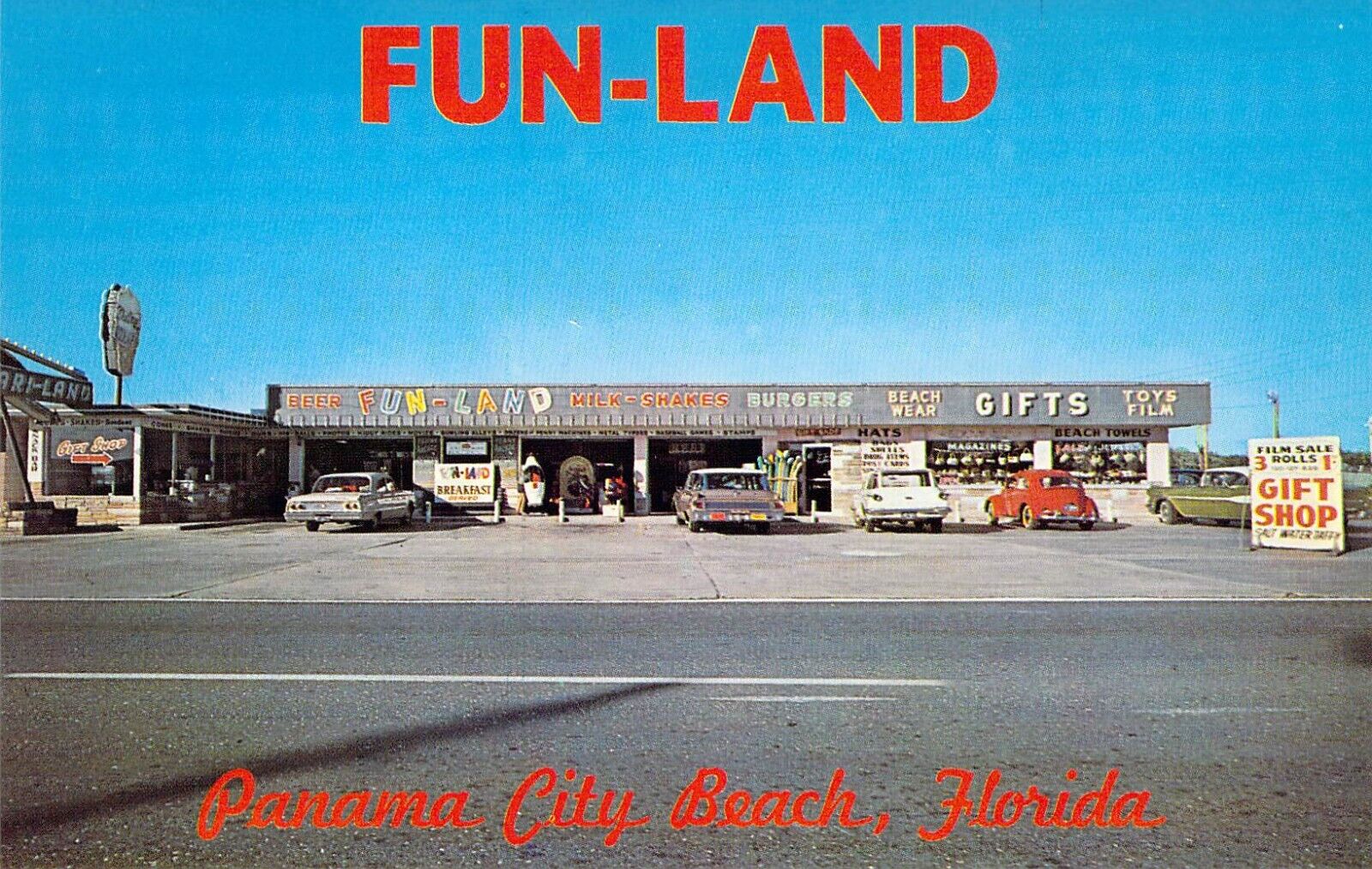 1964 FL Panama City Beach FUN-LAND Arcade Gift Shop Amusement Park postcard A66