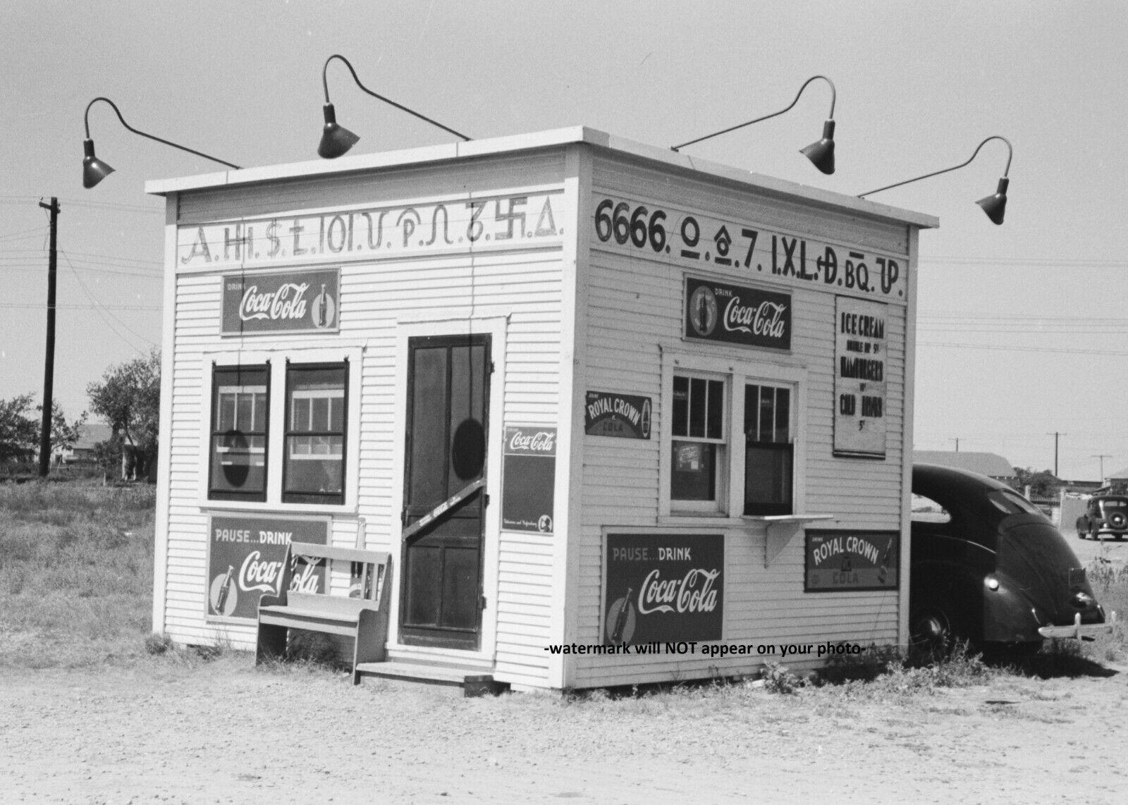 Vintage Diner PHOTO Burger Joint Restaurant Great Depression Cafe Texas 1939