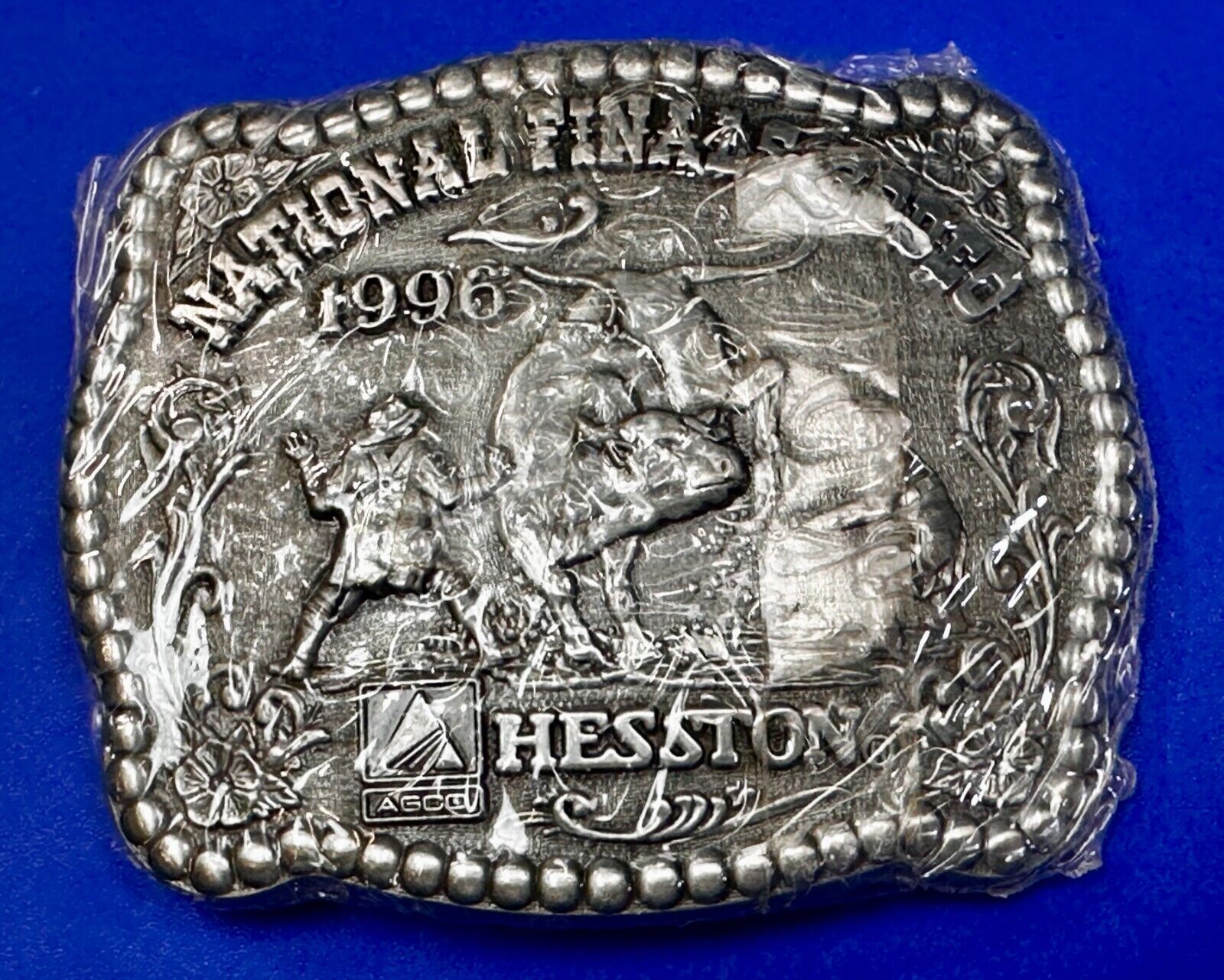 1996 Hesston NFR National Finals Rodeo Cowboys  NOS Western Belt Buckle