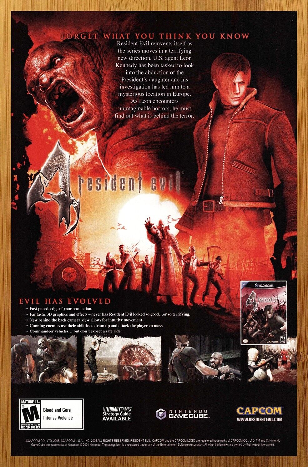 2005 Resident Evil 4 PS2 Gamecube Print Ad/Poster Authentic Official Promo Art