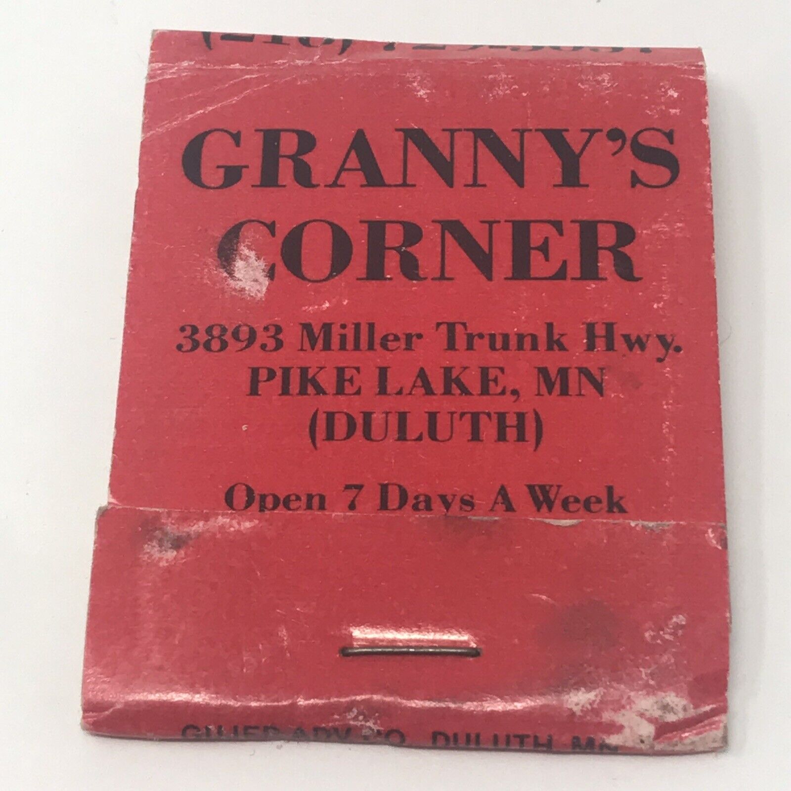 Vintage Matchbook Pike Lake Granny’s Corner Advertisement