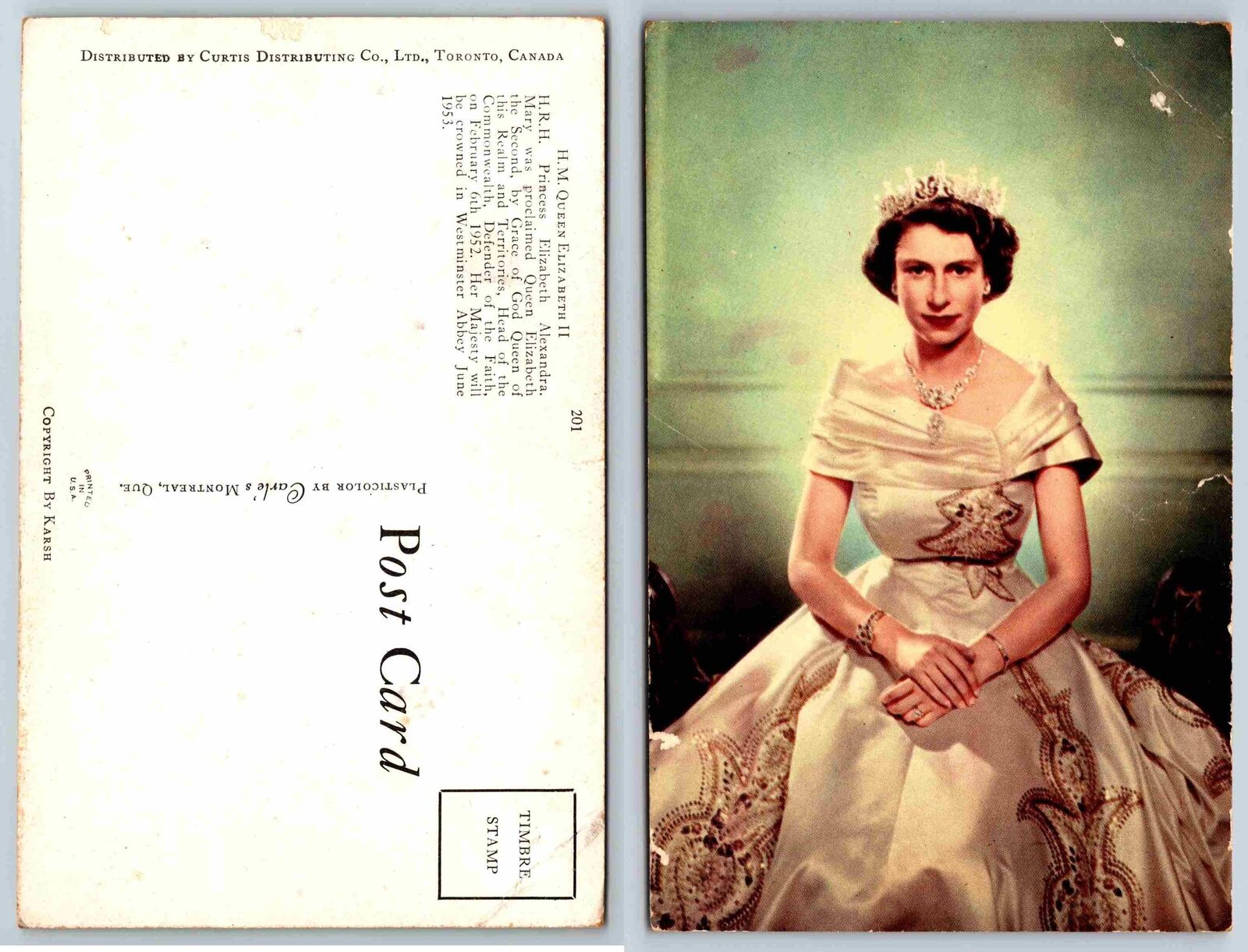 Vintage Postcard - H.M. Queen Elizabeth II, England