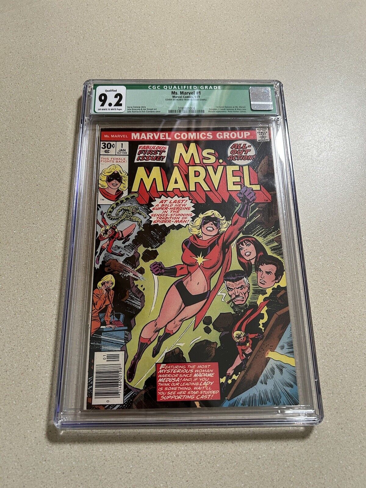 Ms. Marvel #1 1st Carol Danvers as Ms. Marvel Comic 1977 CGC 9.2 Marvels