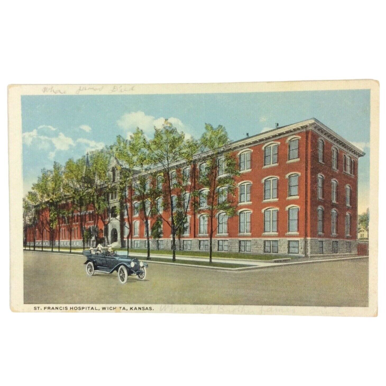 St Francis Hospital Wichita KS Postcard Unposted Vtg 1930s 20s