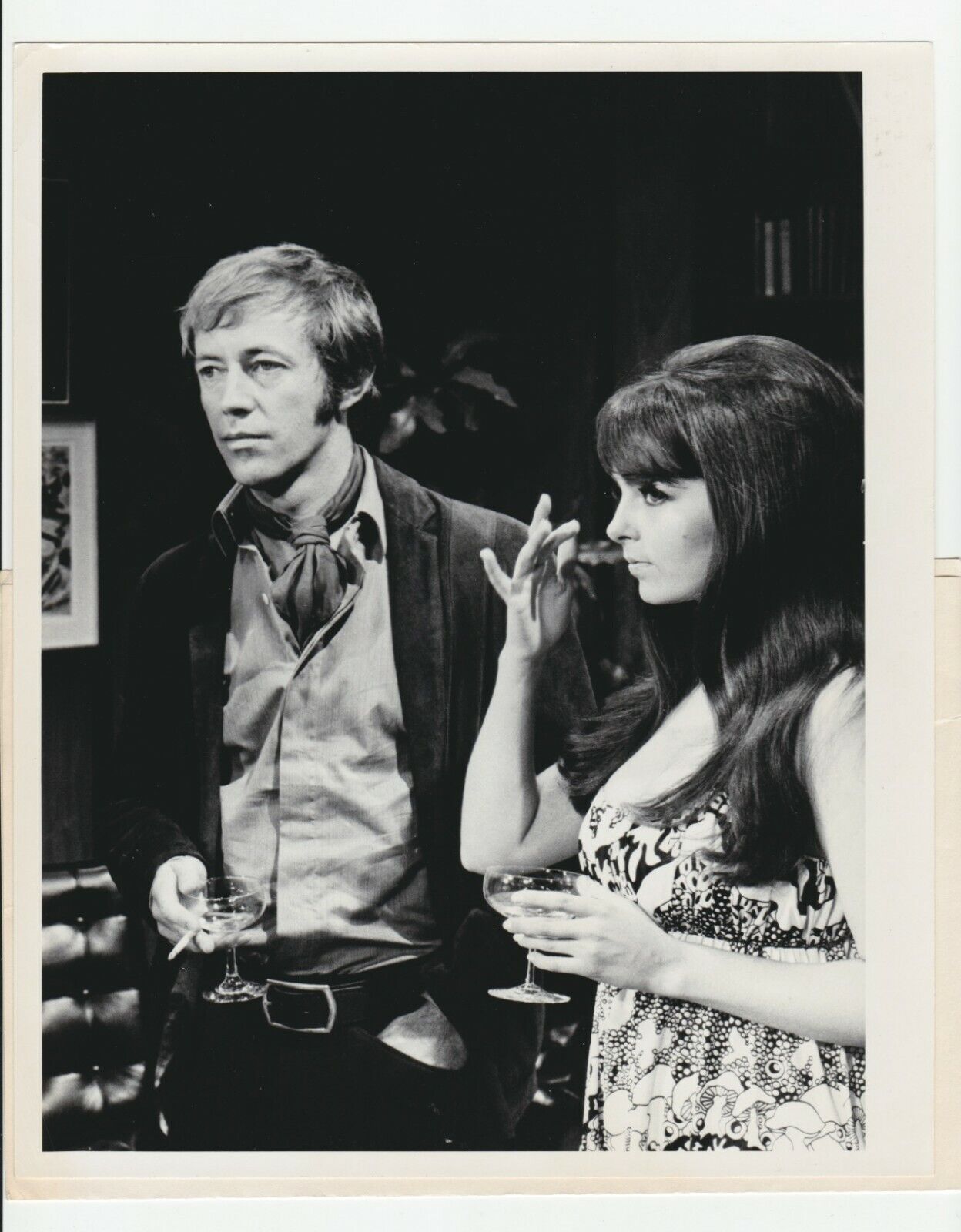 PLAYBOY Press Photo 1969 Noel Harrison and Playmate Dolly Read on \