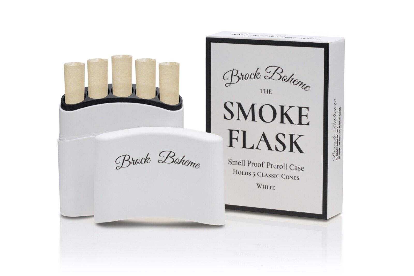 The Smoke Flask, Holds 5 Tobacco Pre Rolled Cones Cigarette Case, Cigar Holder