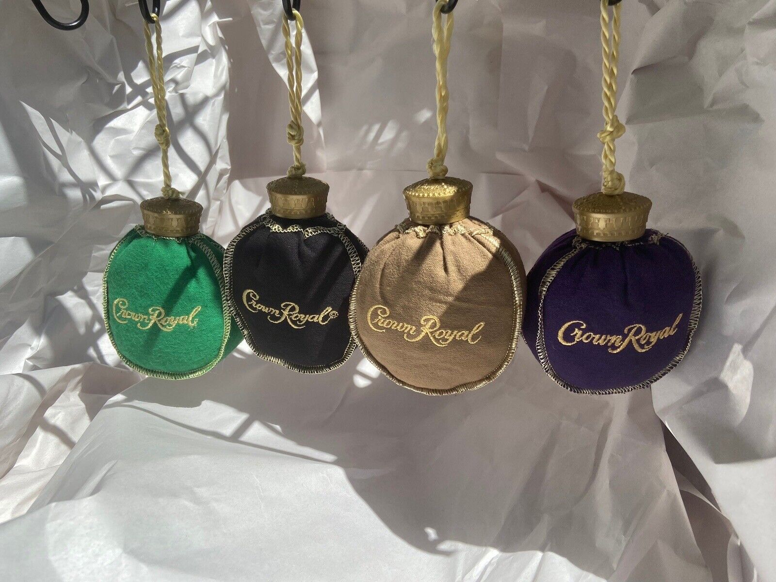 Set Of 4 Crown Royal Christmas Ornaments /Decorations/Rear View/ Unique Gift
