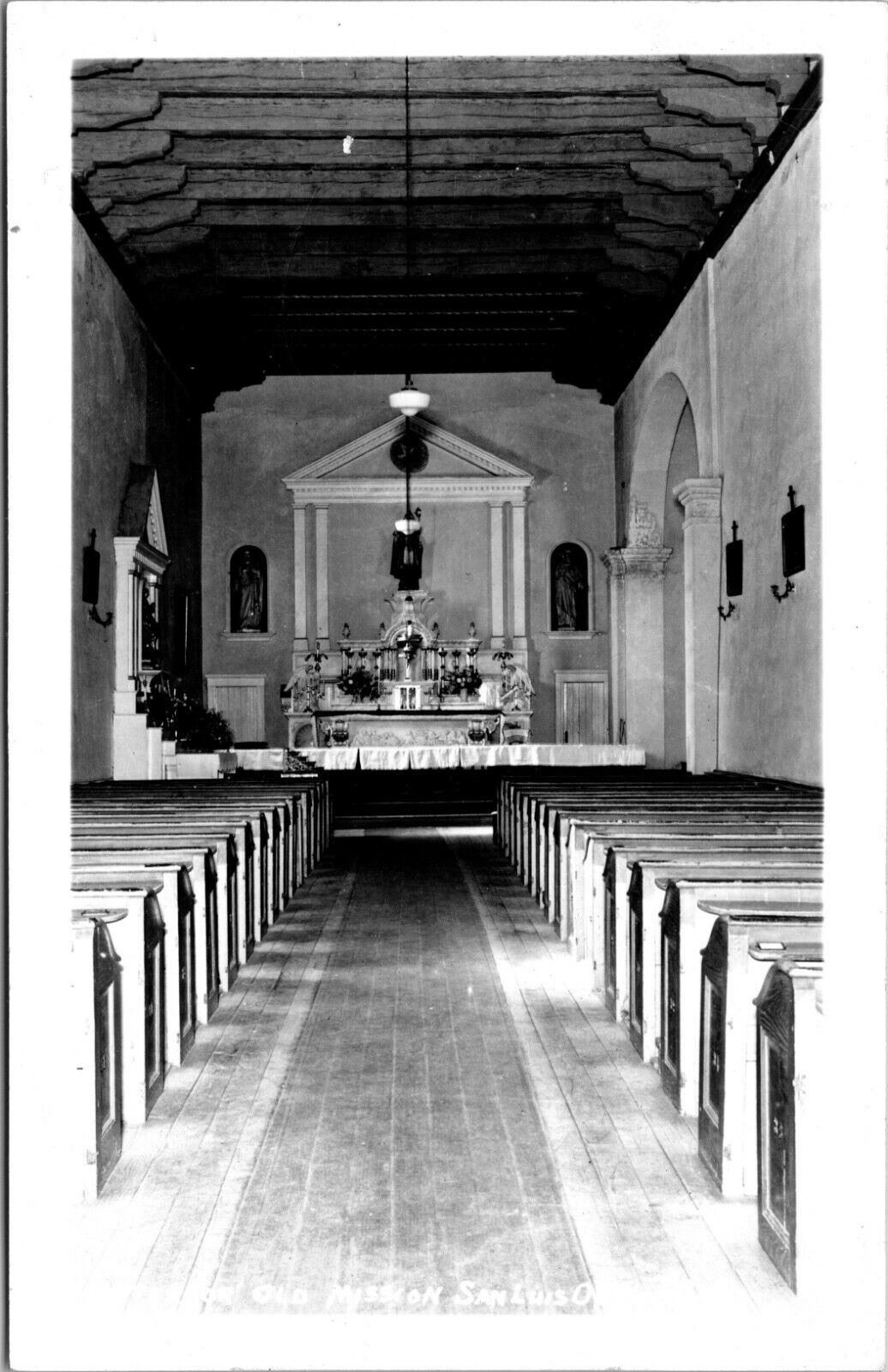 RPPC  Interior Old Mission San Luis Obispo San Luis Obispo California Church