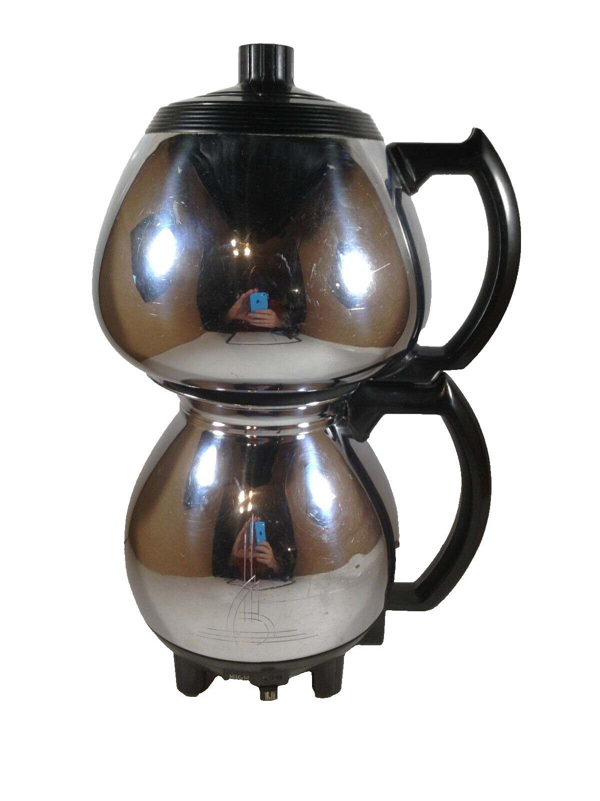 Vintage Sunbeam Coffeemaster Double Bubble Vacuum Percolator C30A Black No Cord