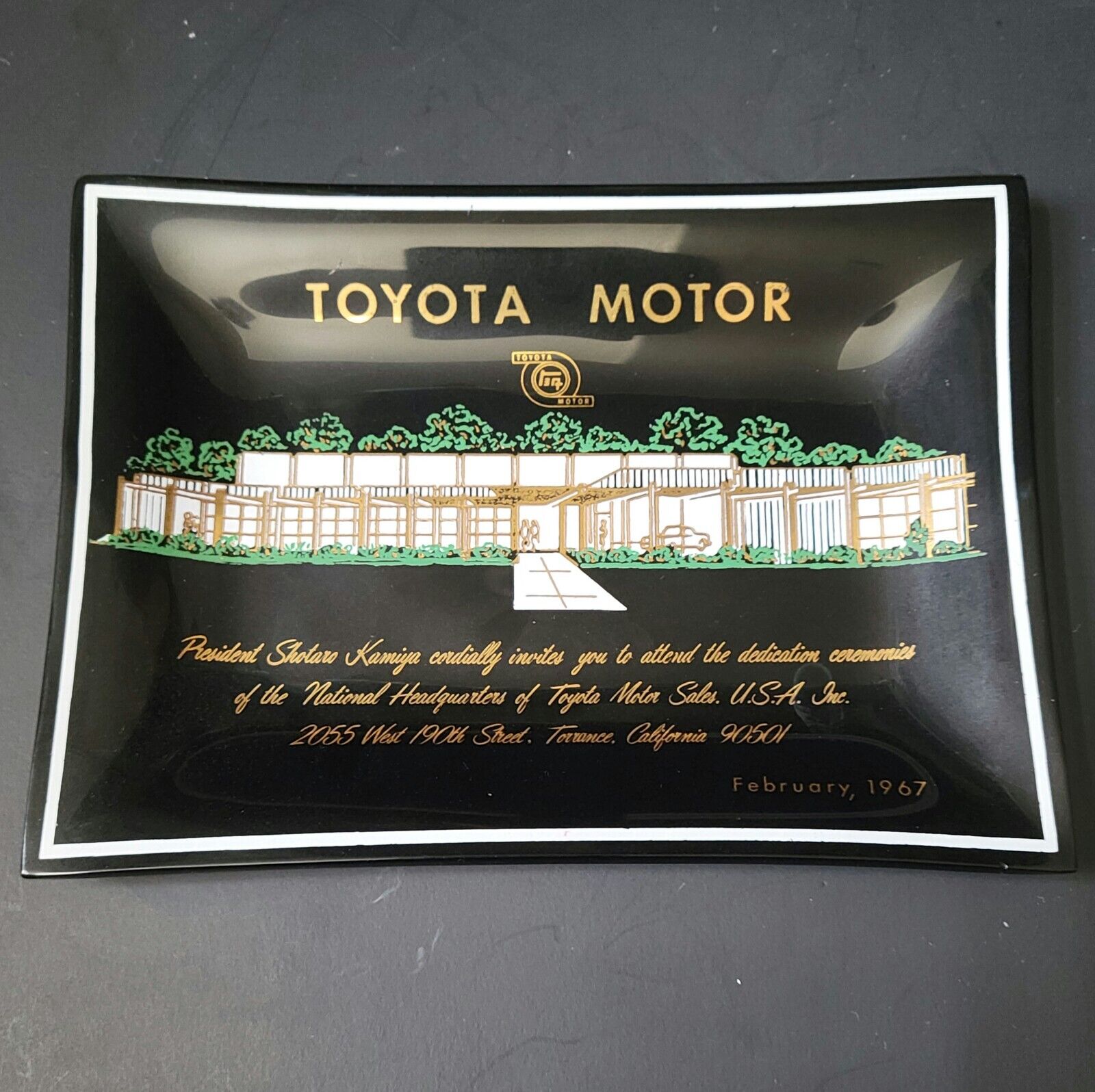 Extremely Rare Vintage 1967 Toyota USA Opening Invitation Glass TEQ JDM