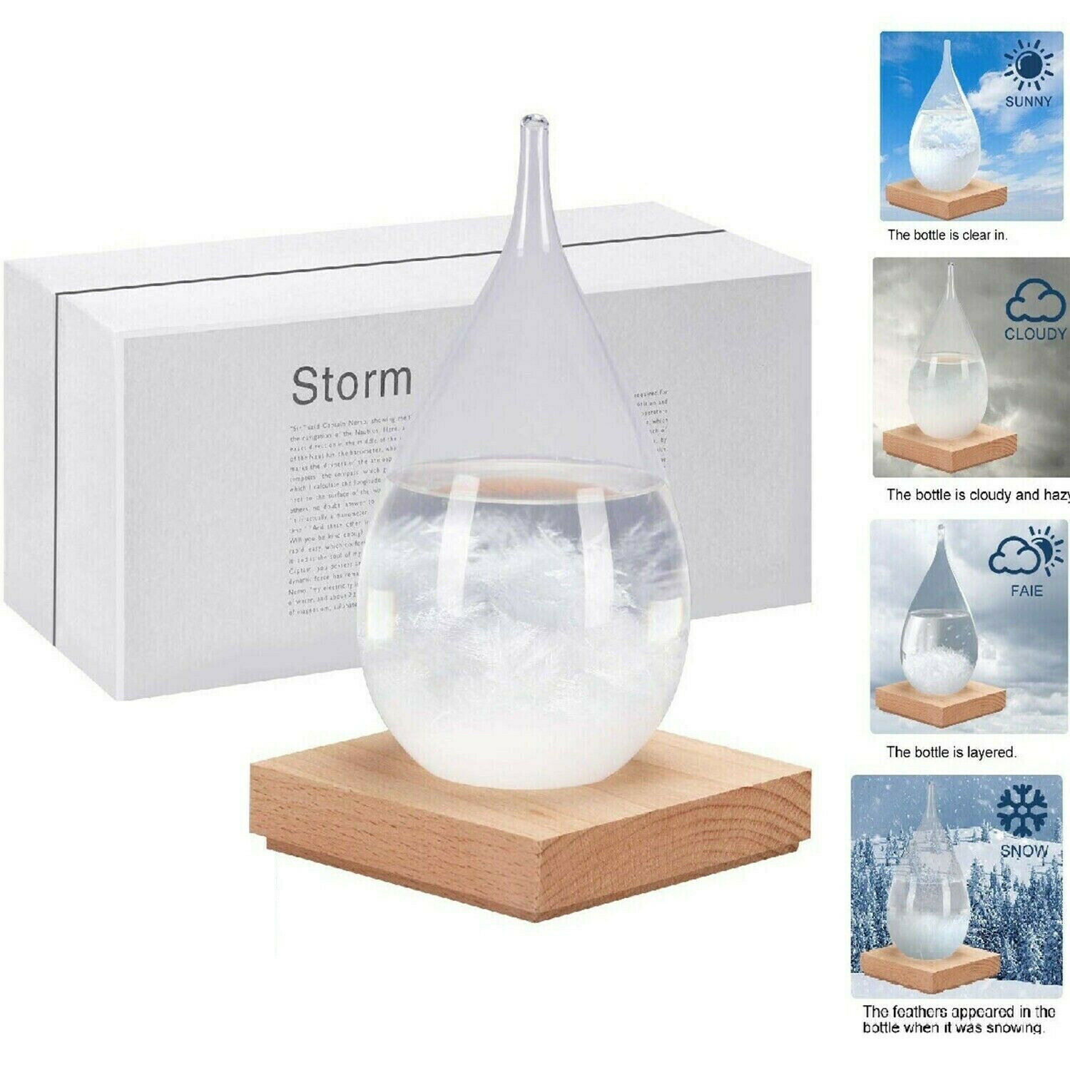 Storm Glass Forecaster Weather Glass Crystal Drops Water Shape Bottle Gift Decor