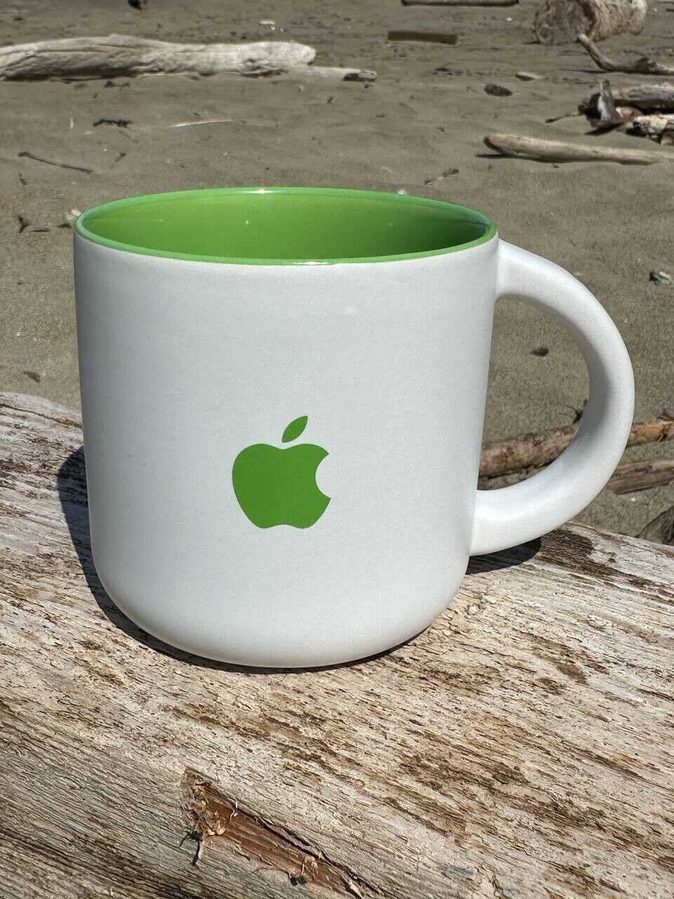 Apple branded White&Green Matte Finish Ceramic Mug