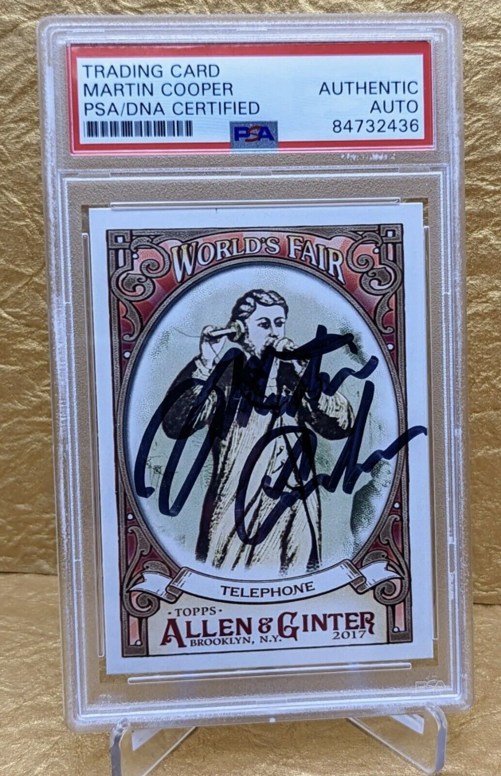 Martin Cooper PSA/DNA Autograph Signed Alexander Graham Bell Allen & Ginter Card