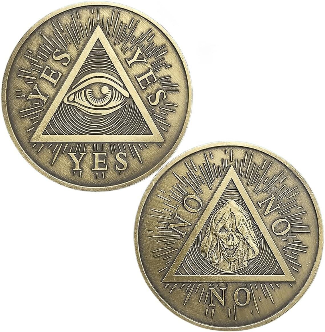 Yes No Challenge Coin Decision Maker Divination Coin COLLECTION FOR GOOD LUCK