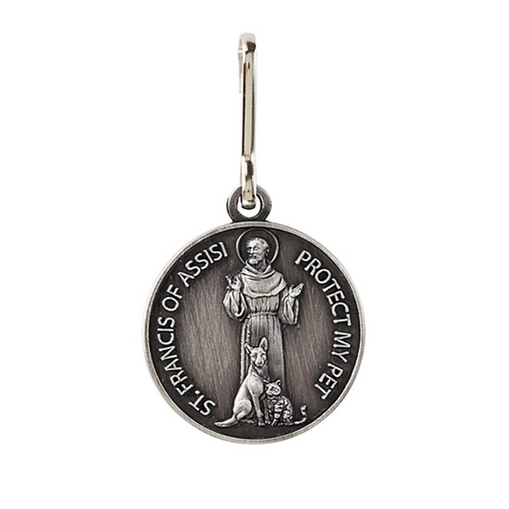 Saint St Francis Of Assisi Pet Medal Collar Tag Animal Protector For Dog Cat