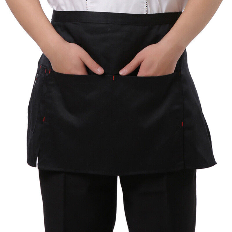 Waitress Waiter Server Waist Apron w/Pockets Cooking Kitchen Chef Busboy Uniform