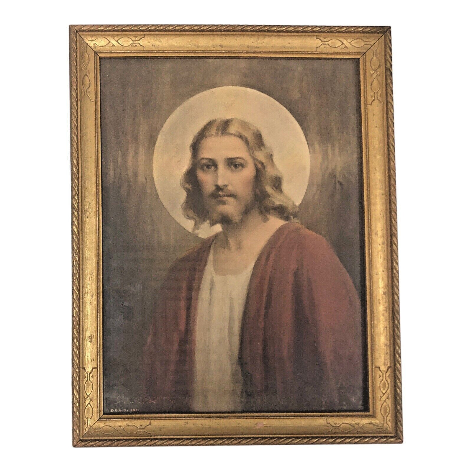 Vintage Edward Gross CONFIDE IN ME Jesus Christ Lithograph Print Framed EGC