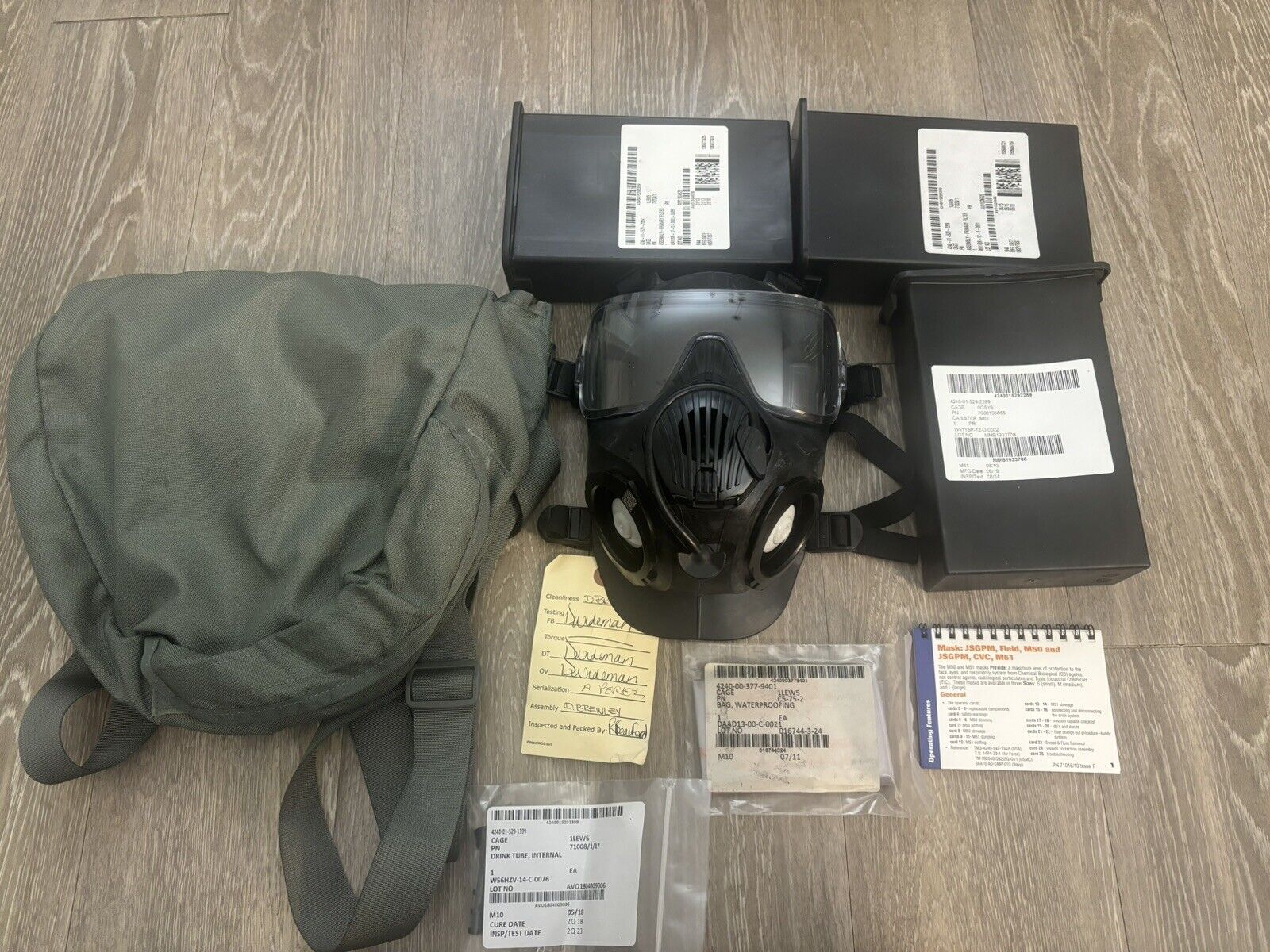 M50 Gas Mask USGI Military LEO Protective Avon Size Medium (M), With M61 Filters