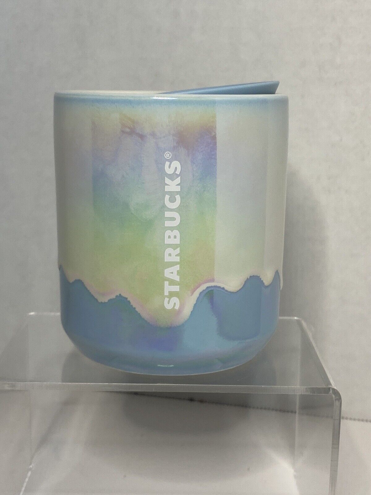 Starbucks 2023 Holidays Iridescent Rainbow Glacier Drip Ceramic Mug 8oz