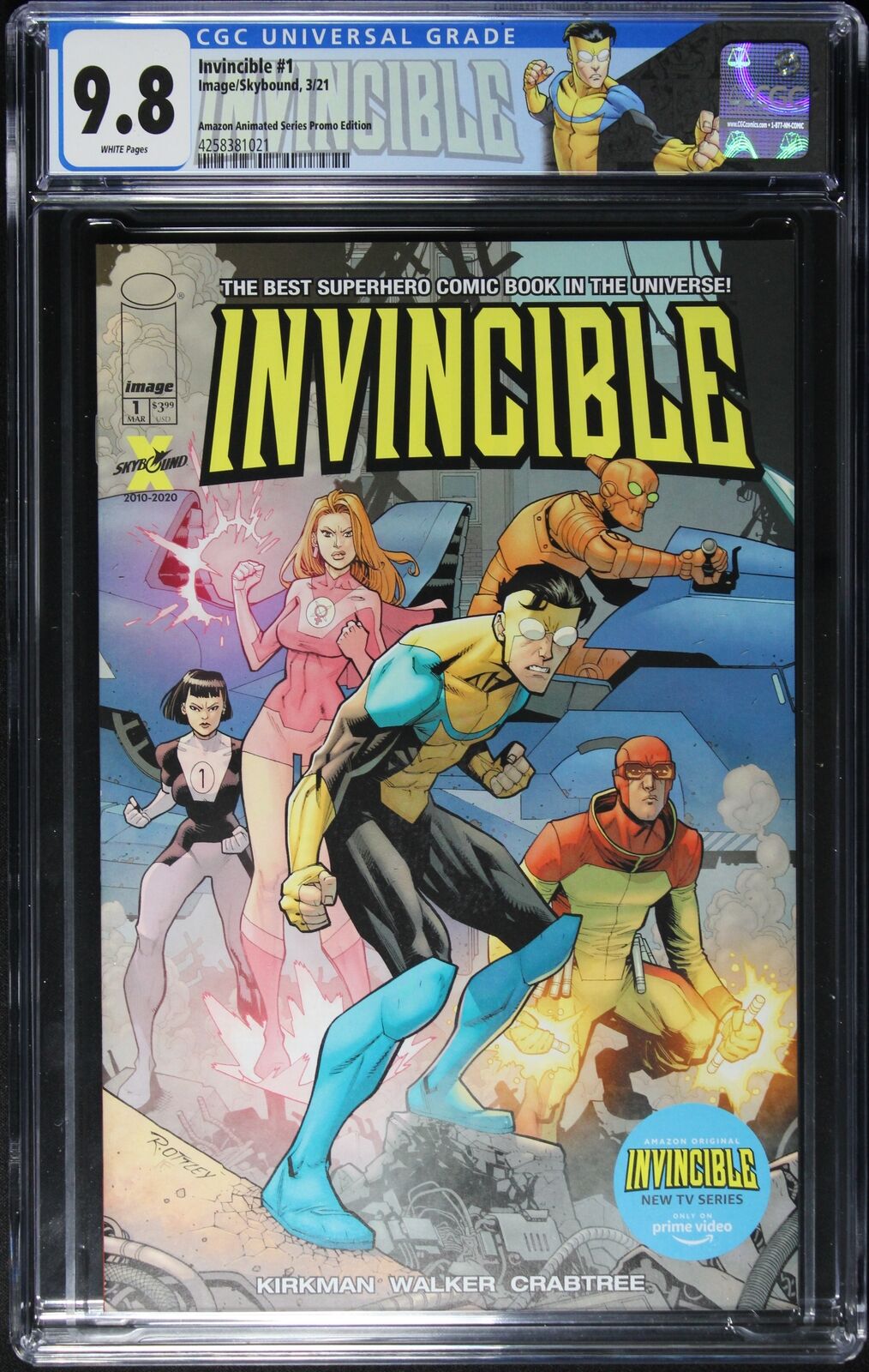 Invincible 1 CGC 9.8 Amazon Animated Series Promo Edition Invincible CGC Label