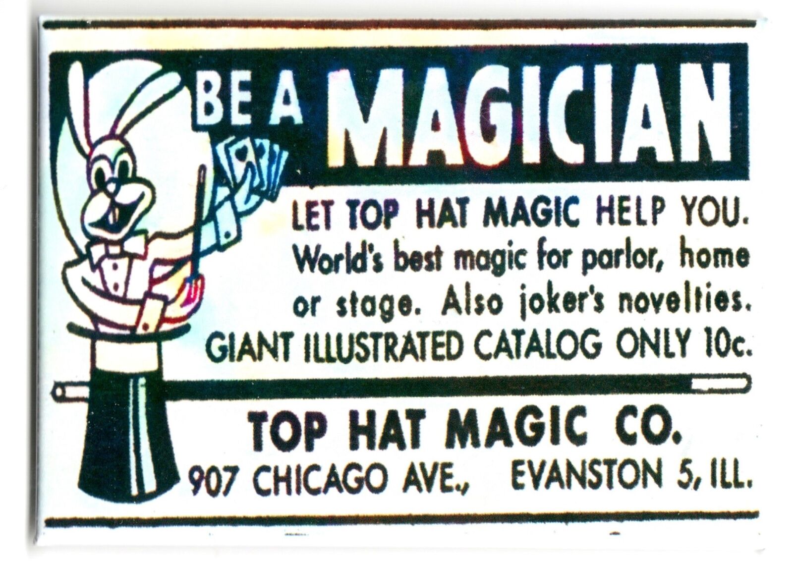 Vintage Magician Fridge Magnet 2.5 x 3.5 Inches 1.5k mags in store
