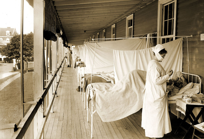 1910\'s Walter Reed Hospital Influenza Ward Old Photo 13\