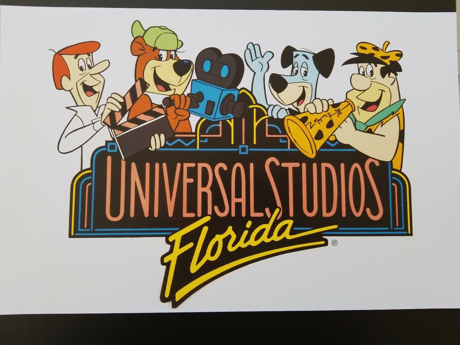 Universal Studios Florida logo Hanna Barbera Retro Poster Print 11x17 Yogi Bear