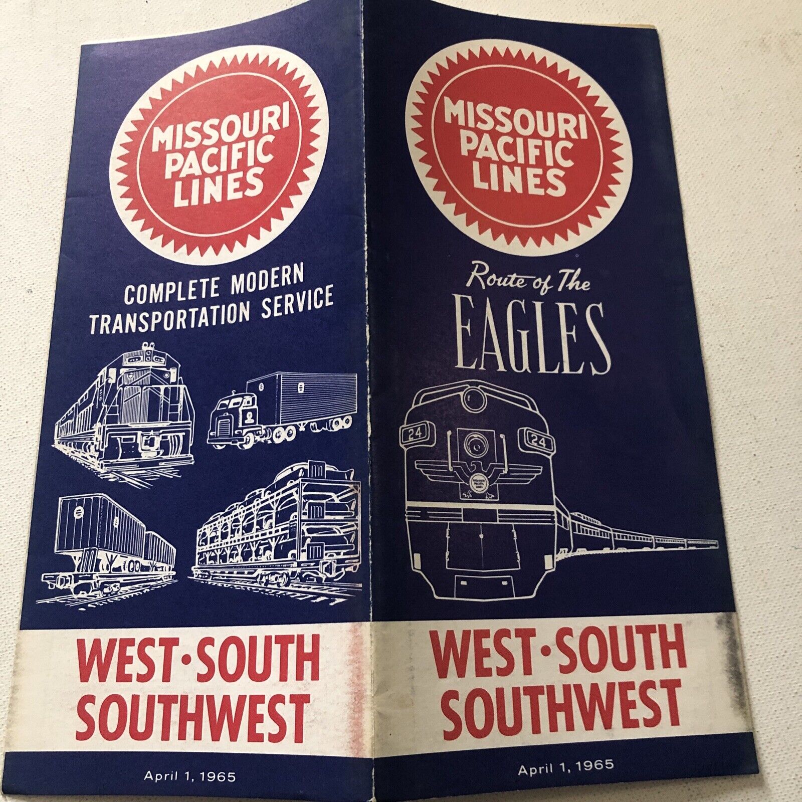 Vintage 1965 Missouri Pacific Lines Railroad Timetable West Southwest Eagles  #8