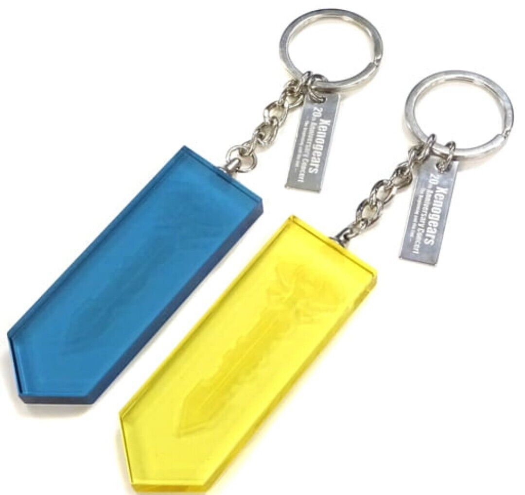 Memory Cube Crystal Keychain Set of 2 Xenogears 20th Anniversary Key Ring Used