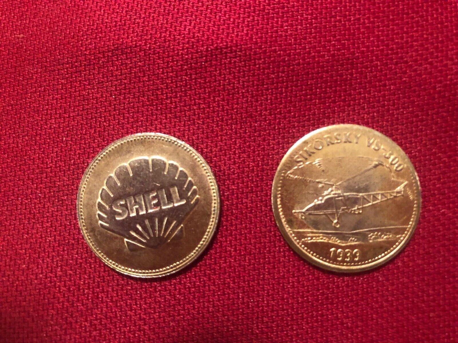1970 SHELL OIL FUEL PETROL Metal Coin Token Aviation Space Travel Astronaut Nasa