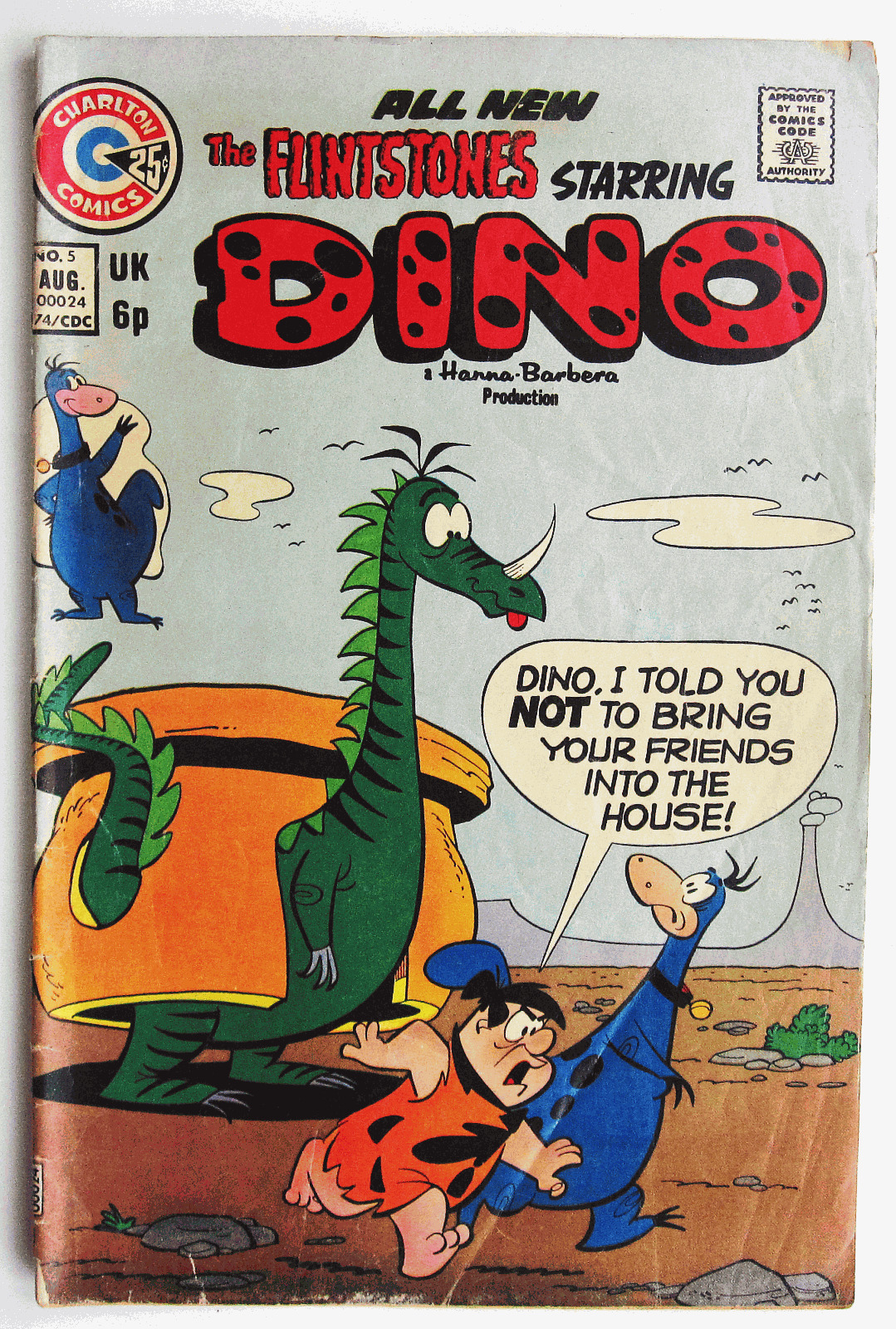 Flintstones Starring Dino #5 Comic Book August 1974 Good 2.0 Grade Charlton