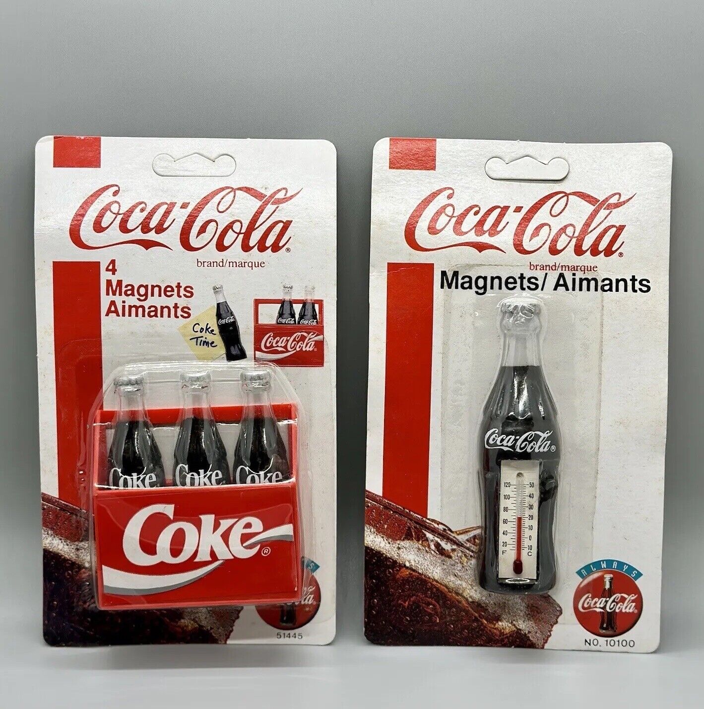 Vintage 1995 Coca-Cola Magnet Bundle 3 Coke Bottles & Thermometer #51445  #10100