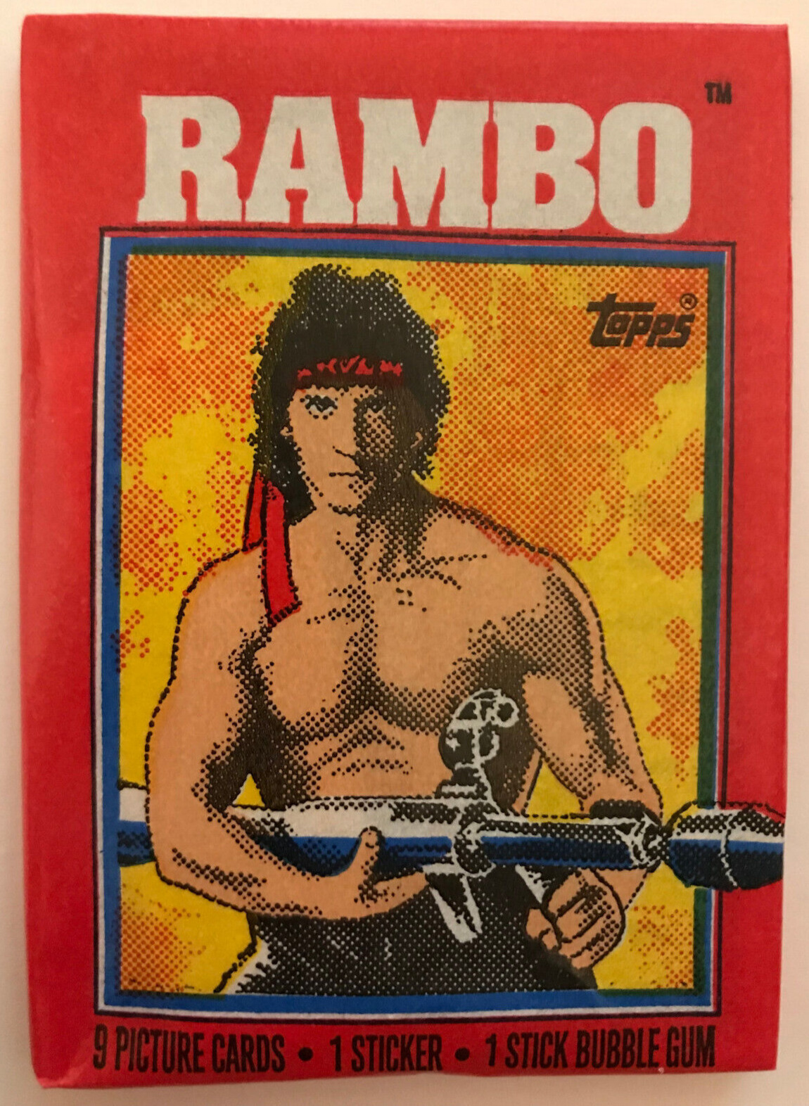 1985 Topps Rambo First Blood Part 2 Cards, 1 Sealed Wax PACK From Box, 9 Cards