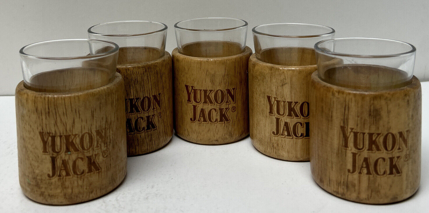 YUKON JACK LIQUOR COMPANY LOGO SHOT GLASS SET OF 5 GLASSES