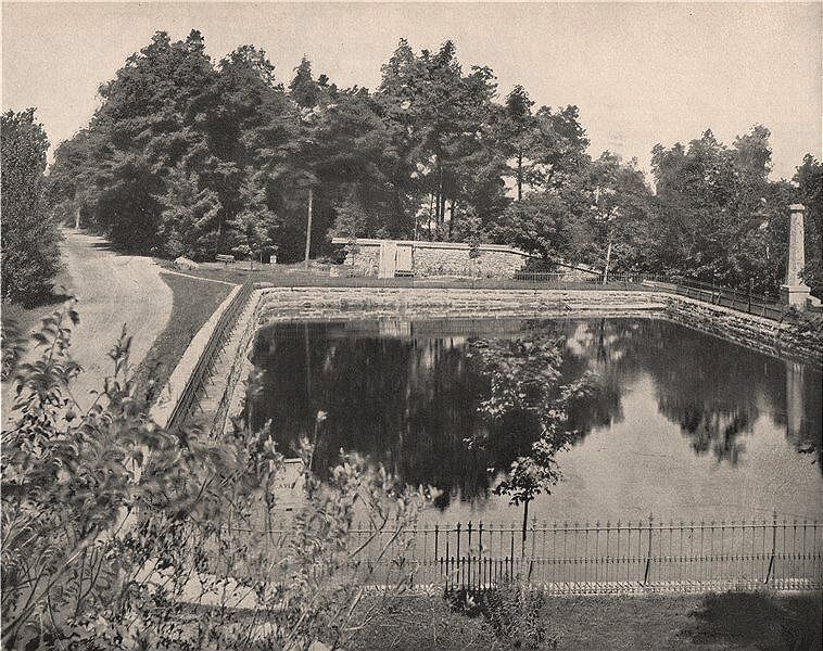 Parc du Mont Royal Park, Montreal, Quebec 1895 old antique print picture