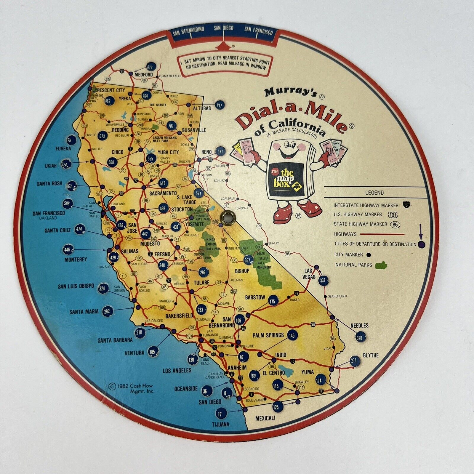Vintage 1982 Murray\'s Dial-A-Mile California Mileage Calculator, Travel Tips