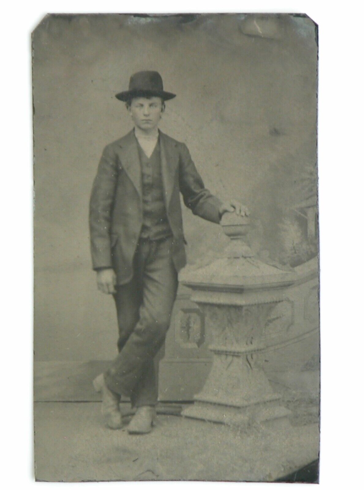 Antique 1890s Tintype Victorian Wild West Young Man American Frontier Iowa