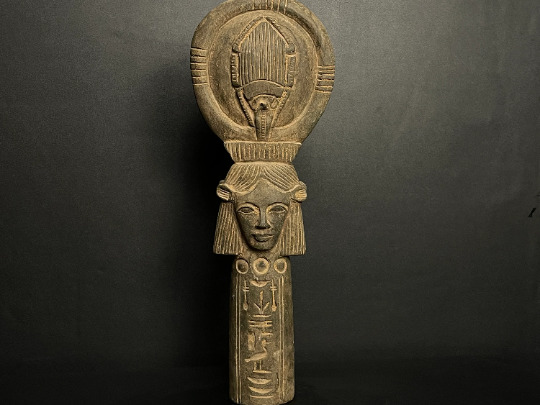 Replica of Hathor Column Typical as Original Piece from with Eye of Horus
