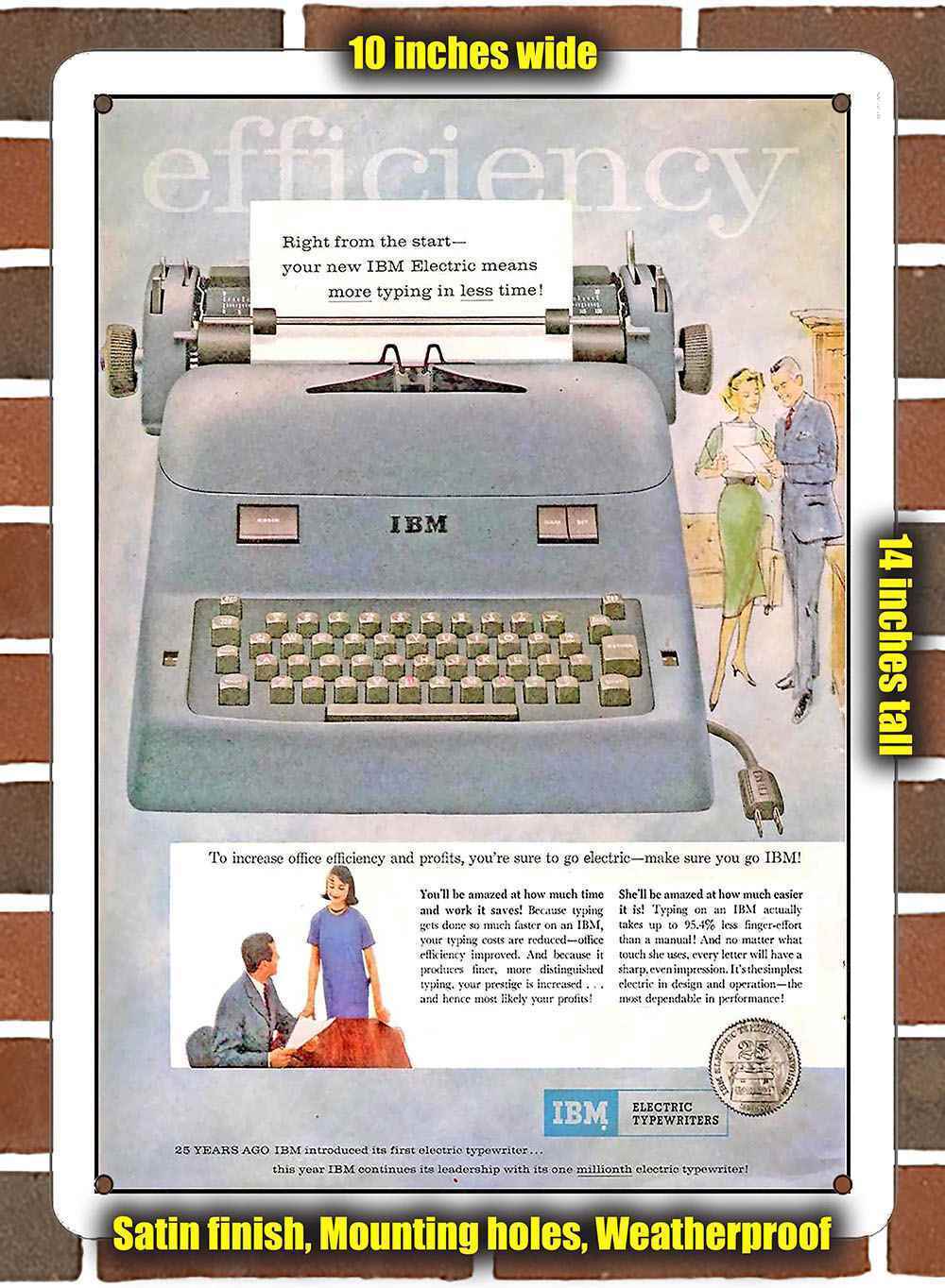Metal Sign - 1958 IBM Electric Typewriters- 10x14 inches