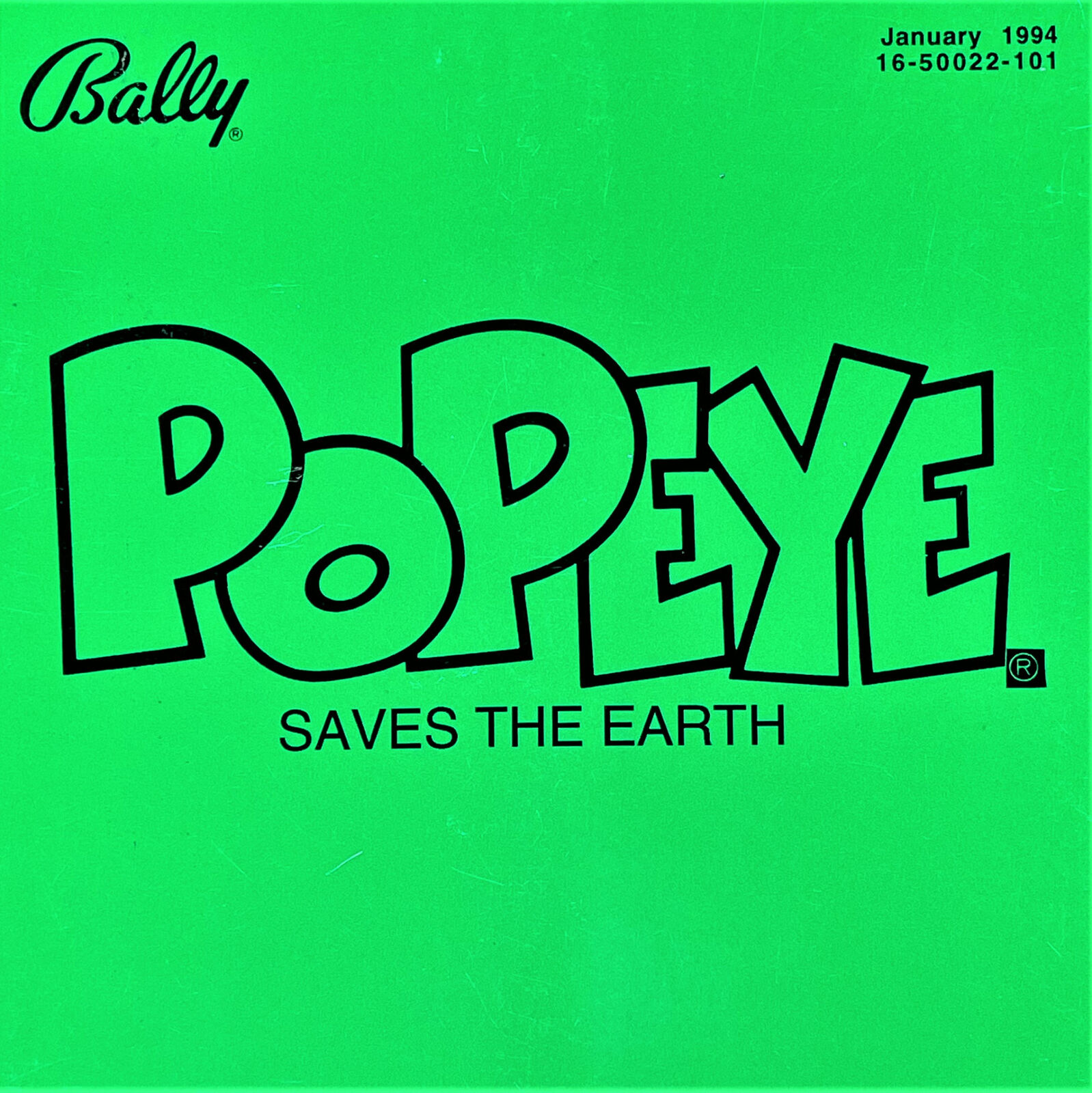 Bally Popeye Saves the Earth Pinball Machine Game Manual Schematics ORIGINAL