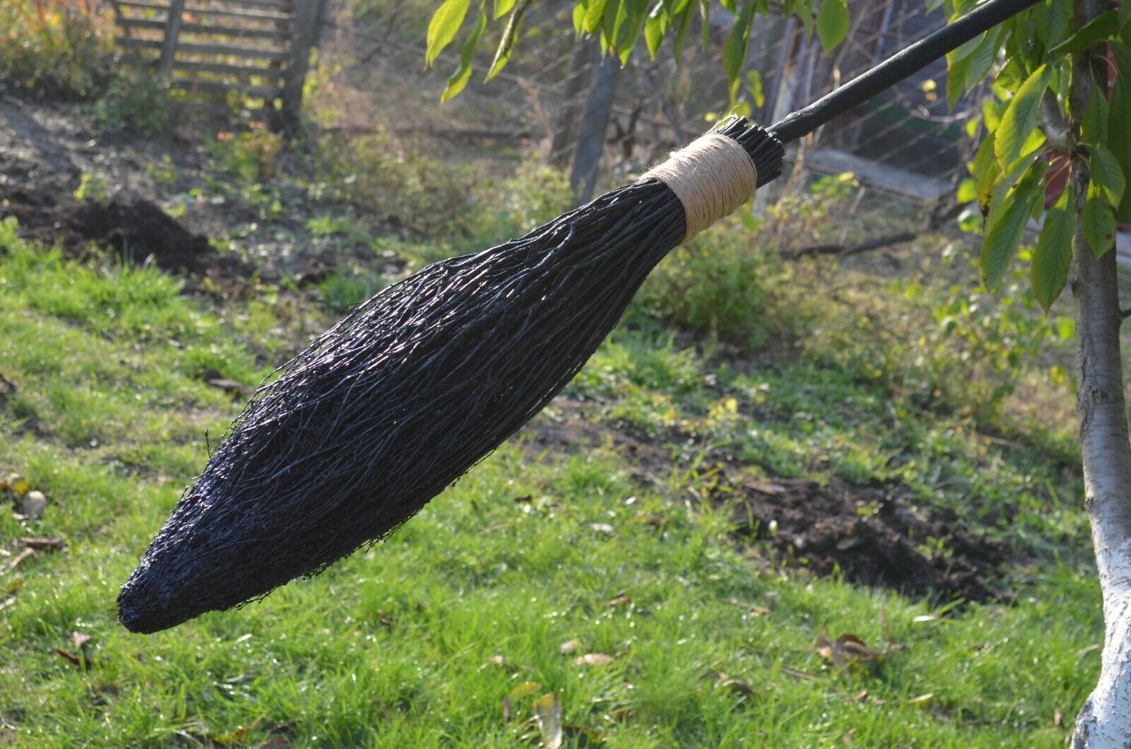 Black Witches Broom Wizard broom Witches Broom Besom, Wiccan Broom, Jumping Broo