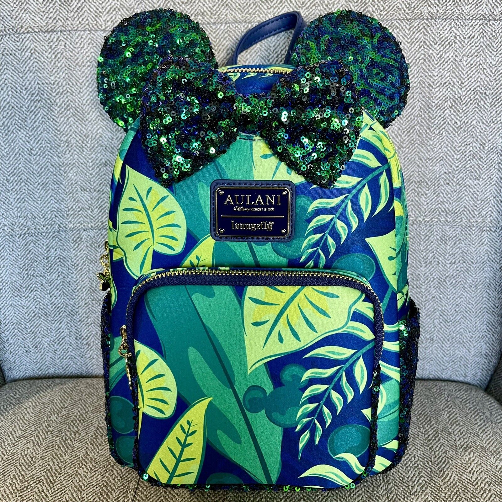Disney Parks Loungefly Aulani Spa And Resort Leaf Sequence Mini Backpack Exc.