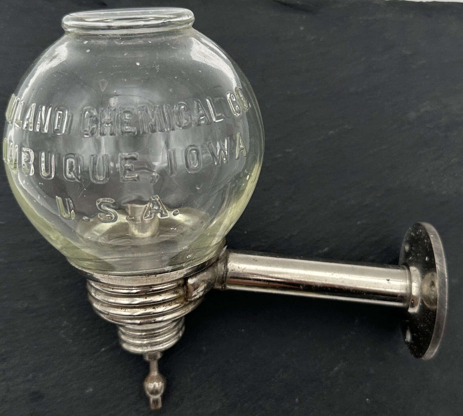 Antique Wall Mount Hand Soap Dispenser Midland Chemical Company Dubuque Iowa