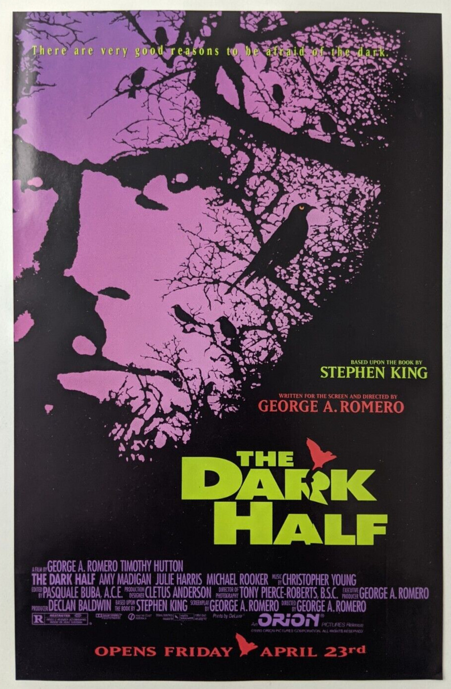 Dark Half Print Ad Movie Poster Art PROMO Original Stephen King George Romero