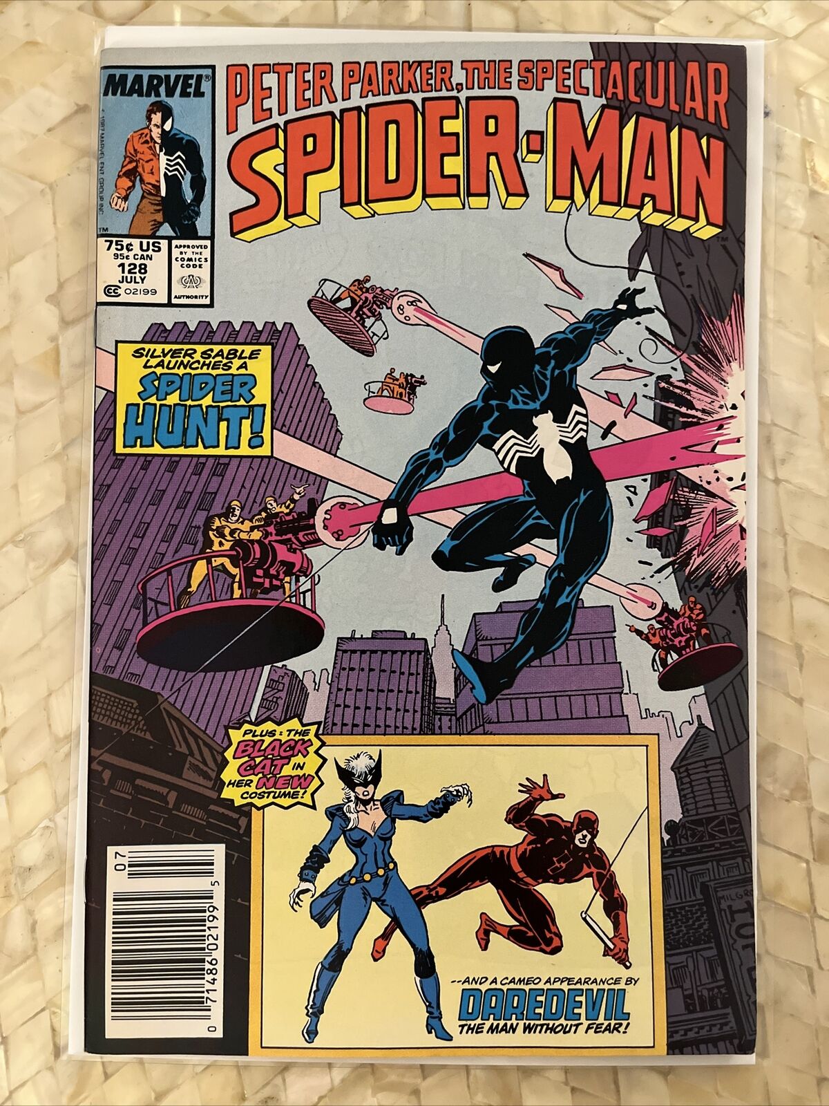 Spectacular Spider-Man #128  MARVEL Comics 1987 NEWSSTAND Black Cat Daredevil