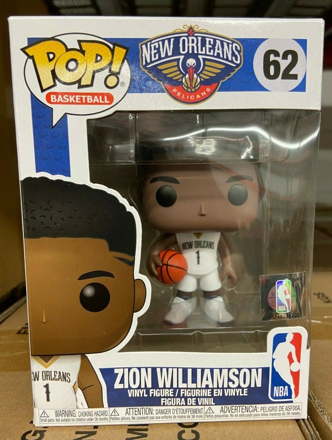 Funko POP NBA Basketball #62 New Orleans Pelicans Zion Williamson MIB