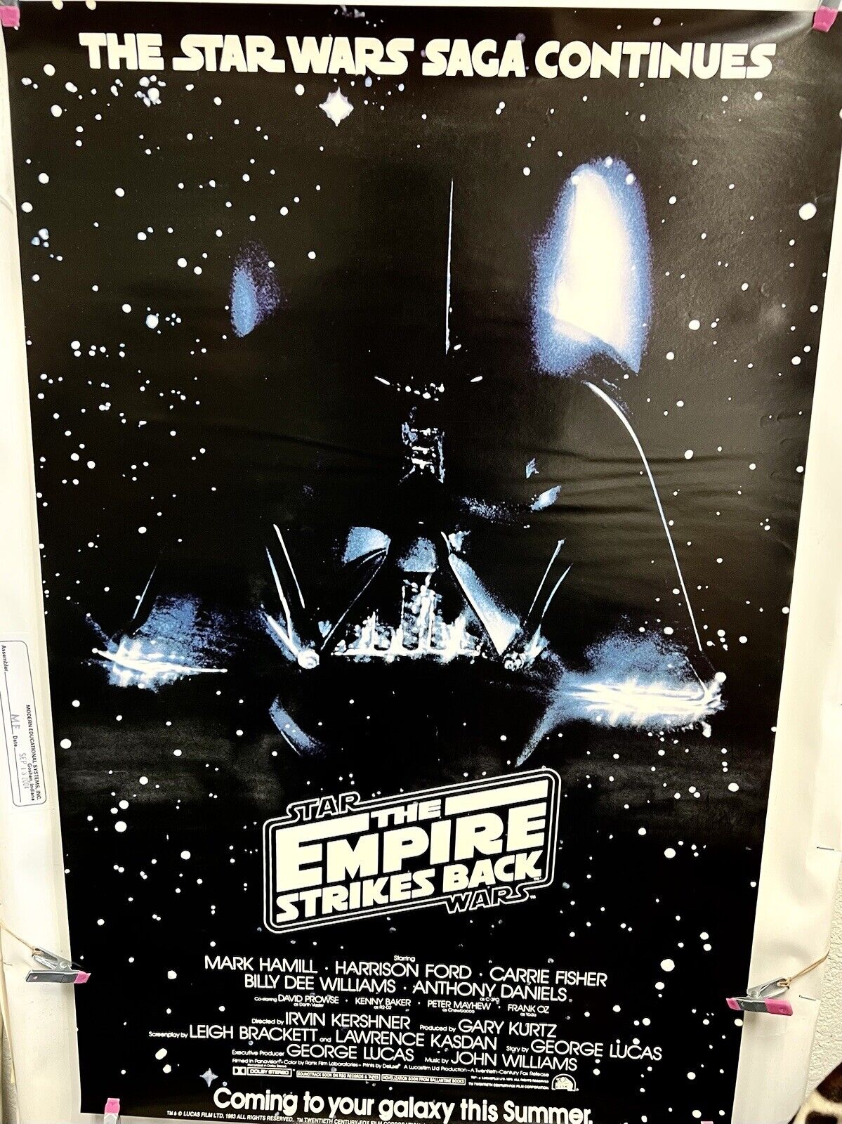 Original Vintage 1983 Star Wars Posters: Empire Strikes Back 22 x 34 in